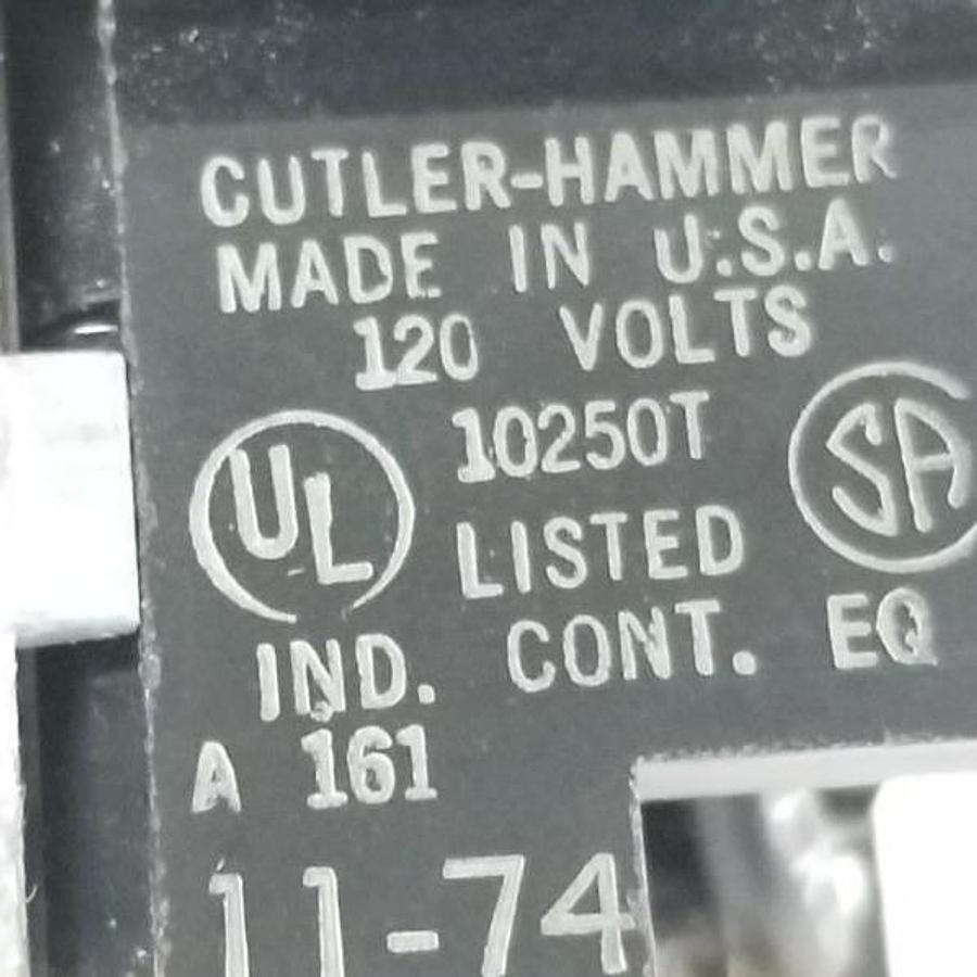 Used NEW CUTLER-HAMMER 10250T CONTACT W/ INDICATOR LAMP, 120V