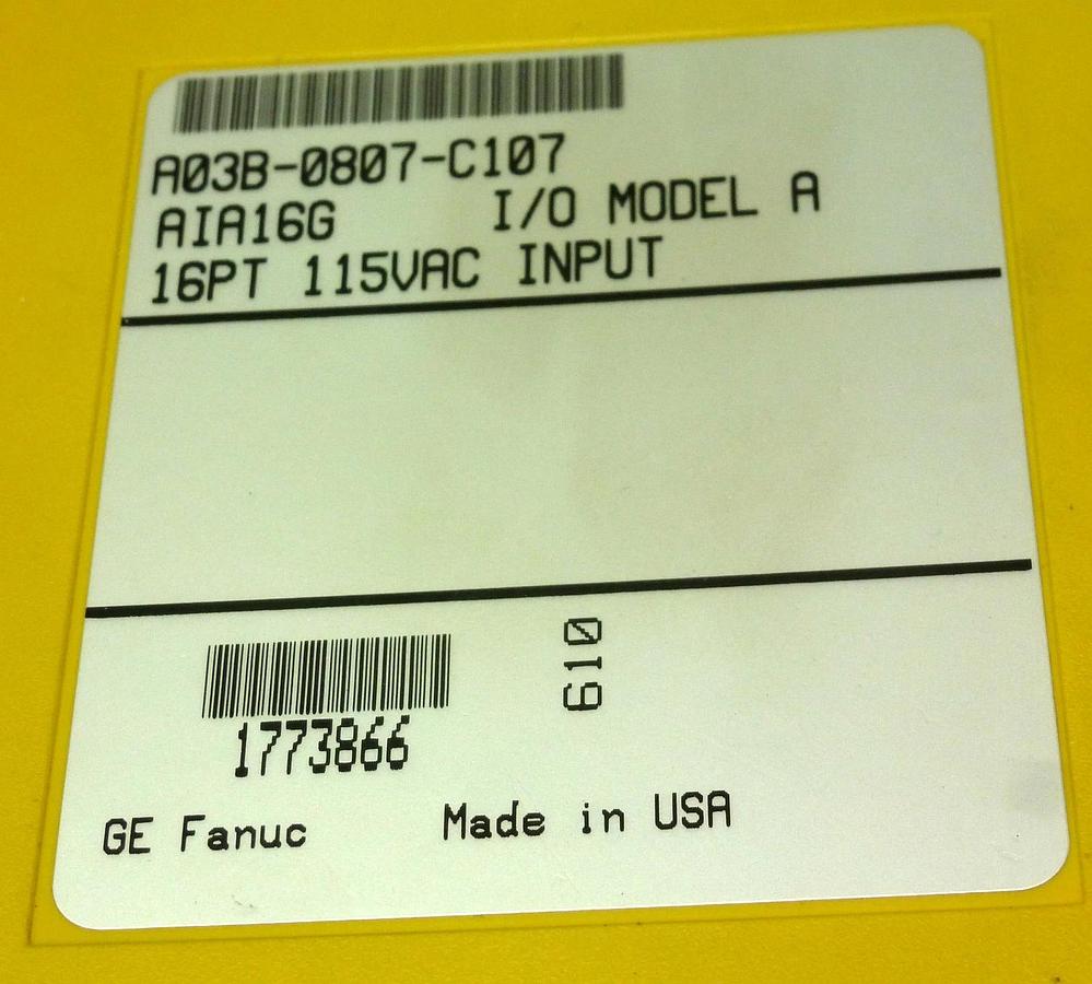 Used FANUC A03B-0807-C107 AIA16G INPUT MODULES A03B0807C107 W/O FRONT COVER