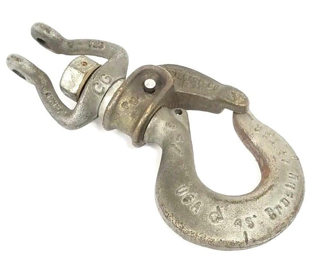 Used CROSBY T5R SWIVEL HOOK W/ BULLARD SAFETY PIN-LOK & T2B BRACKET