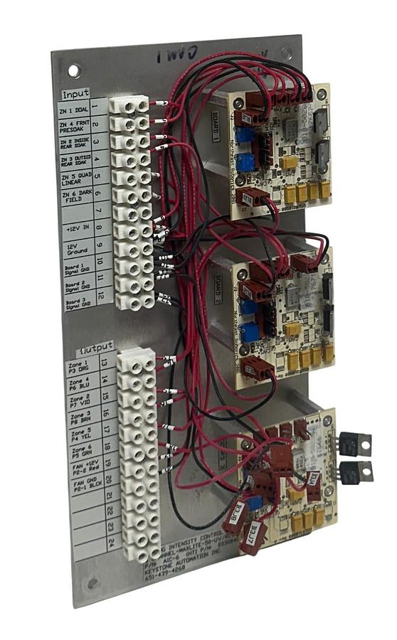 Used KEYSTONE AUTOMATION HTI AIC-6 / 0330848 ANALOG INTENSITY CONTROL ASSY 6-CH USNP