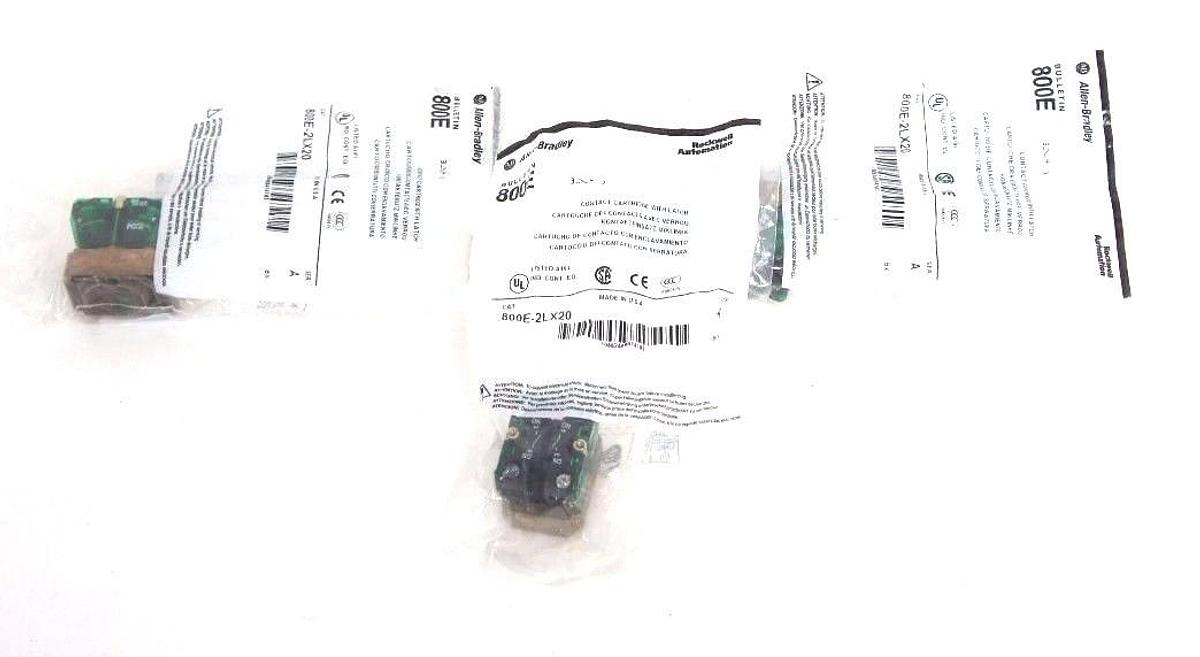 Used LOT OF 3 NEW ALLEN BRADLEY 800E-2LX20 CONTACT CARTRIDGES W/ LATCH SER. A