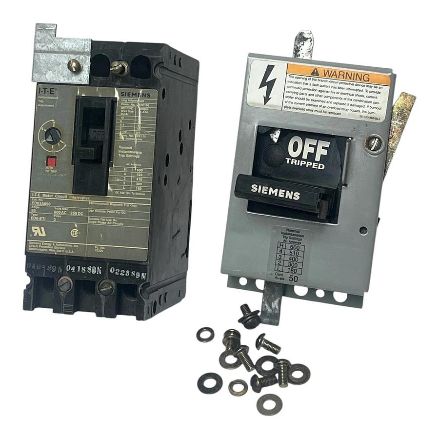 Used Siemens I-T-E ED63A050 Type ED-ETI Motor Circuit Interrupter 50A 3-Pole , USED