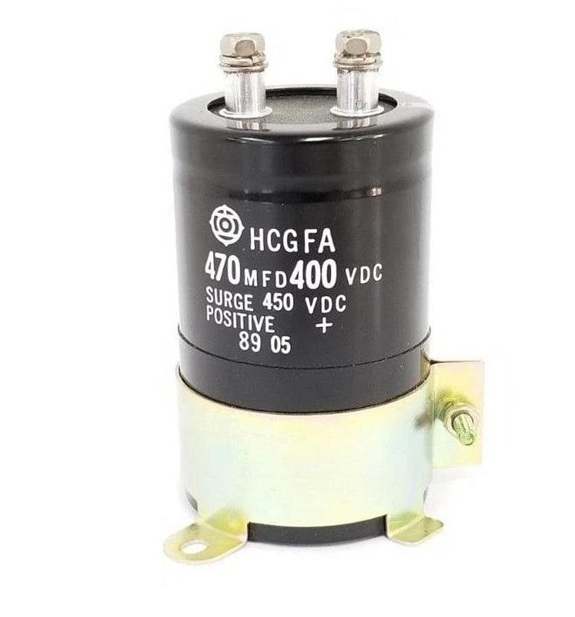 Used HITACHI HCGFA 470MFD 400VDC CAPACITOR SURPGE POSITIVE 450VDC 89 05