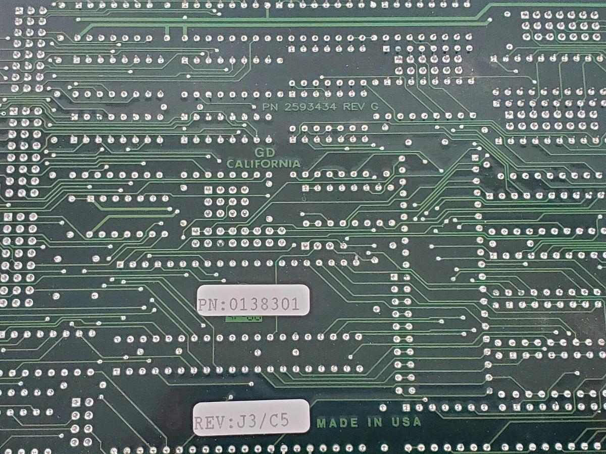 Used GD CALIFORNIA 0138301 CONTROL CARD REV: J3/C5 2593434 REV. G BEP 3007255 2623428