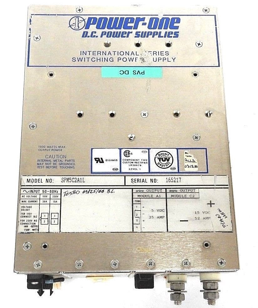Used POWER ONE SPM5C2A1L INTERNATIONAL SERIES SWITCHING POWER SUPPLY