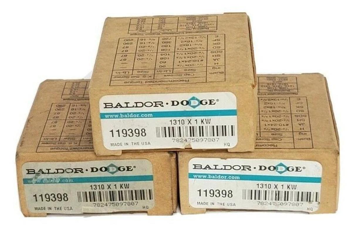 Used LOT OF 3 NIB BALDOR DODGE 119398 TAPER LOCK BUSHINGS 1310 X 1 KW