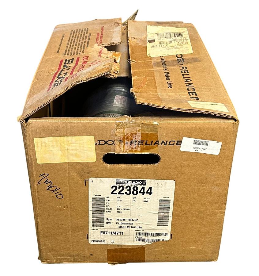 Used BALDOR 35S336-0087G2 / 223844 LIGHTNIN ELECTRICAL MOTOR 1.17HP 3PH TEFC NSMP