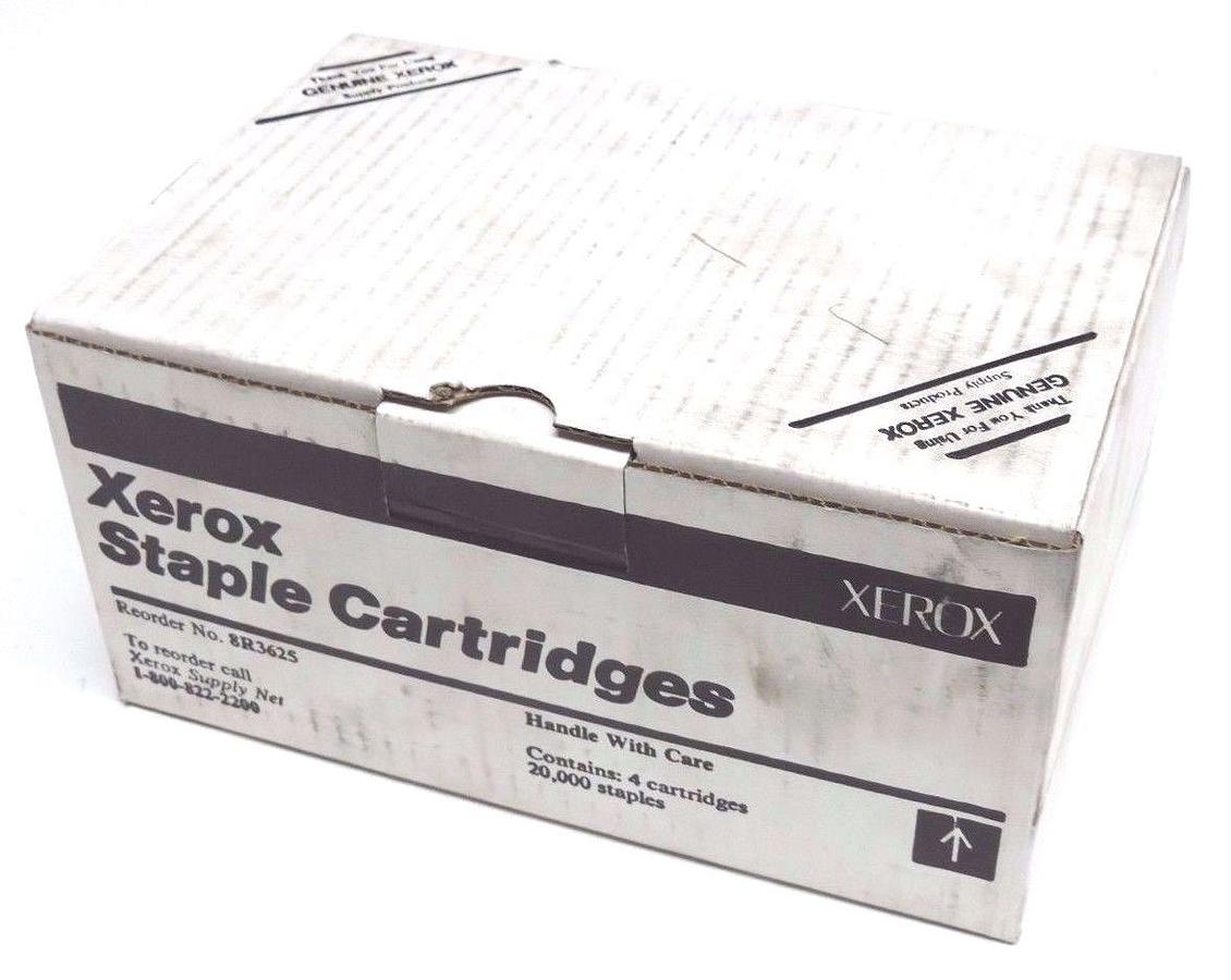 Used BOX OF 4 NEW XEROX 8R3625 STAPLE CARTRIDGES TO RECORDER, 502P18311