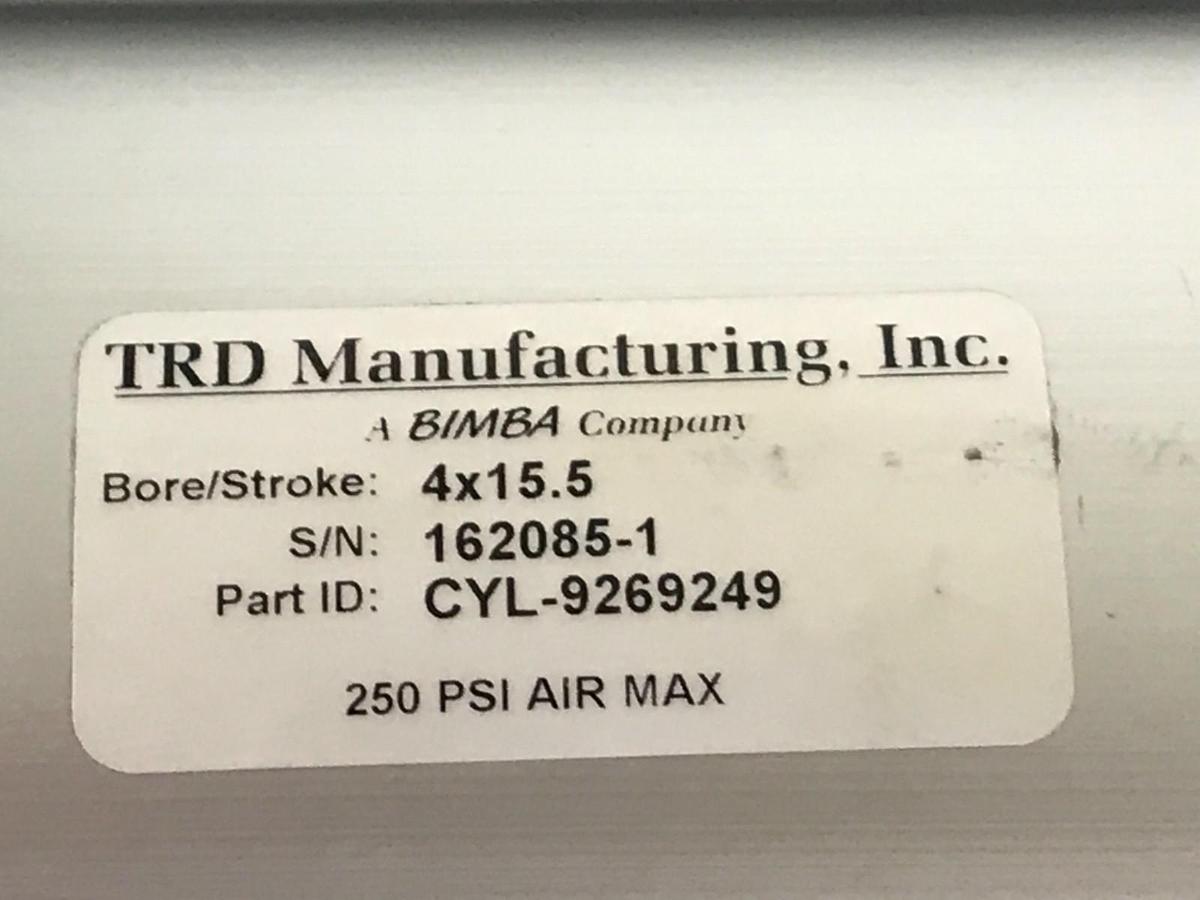 Used TRD MANUFACTURING CYL-9269249 PNEUMATIC CYLINDER BORE/STROKE: 4" X 15.5"