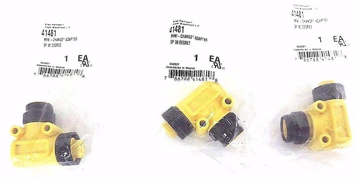 Used LOT OF 3 NIB BRAD HARRISON WOODHEAD 41481 MINI CHANGE ADAPTER 5P 90 DEGREE