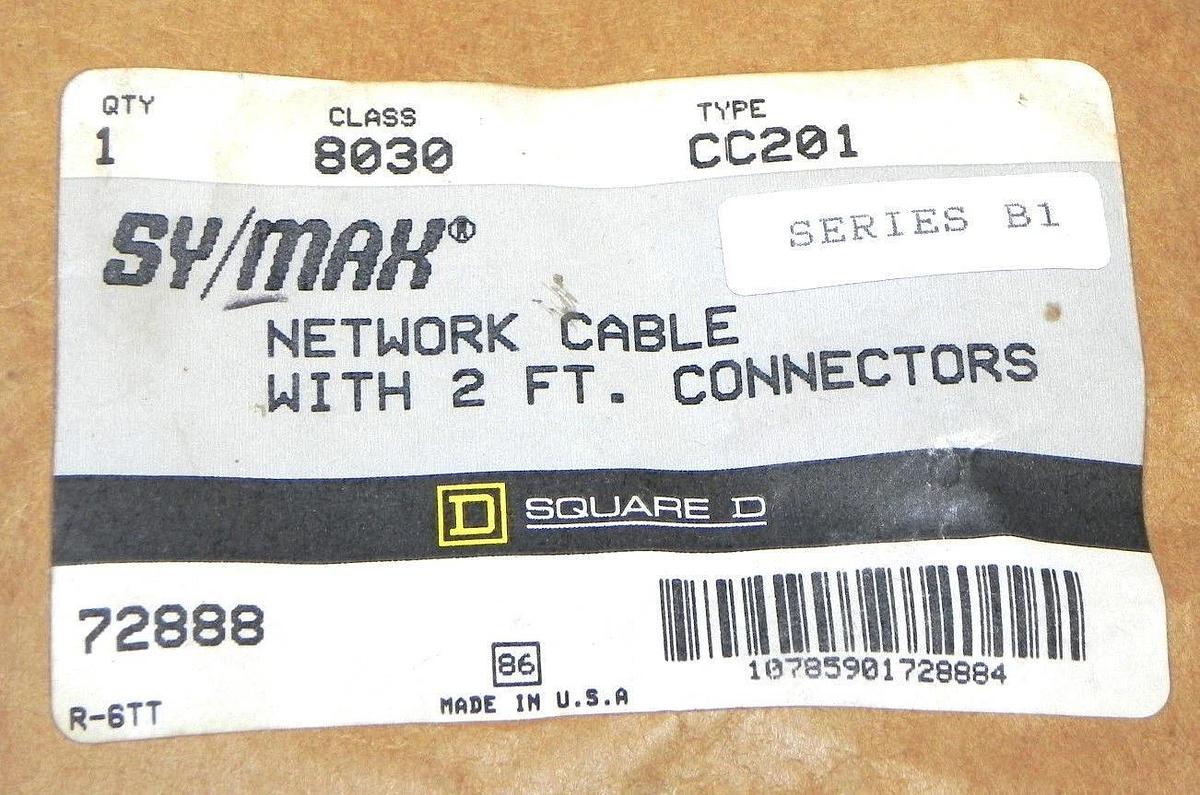 Used NEW SYMAX 8030-CC201 NETWORK CABLE WITH 2 FT. CONNECTORS 8030CC201 SERIES B1