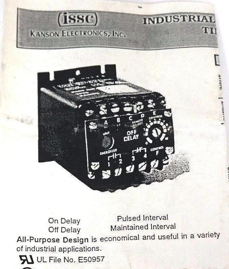 Used NIB ISSC KANSON 1013-SP2A TIMER STATE TYPE ON DELAY .06-5.0 SEC. 115 50/60 91459