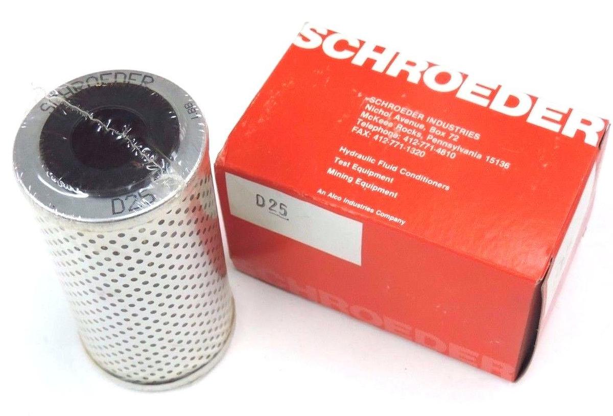 Used NIB SCHROEDER D25 FILTER ELEMENT