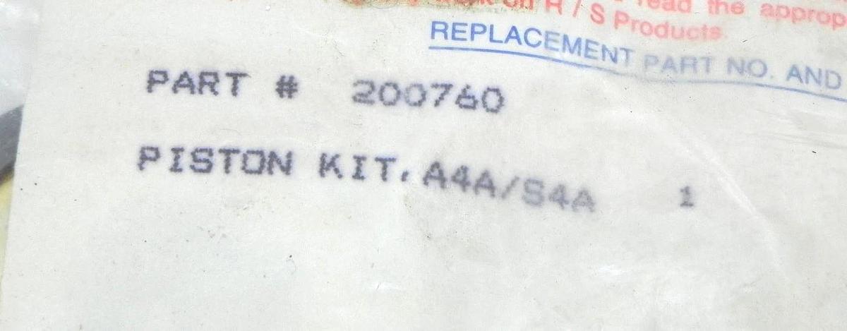 Used NEW PARKER 200760 PISTON KIT, A4A/S4A