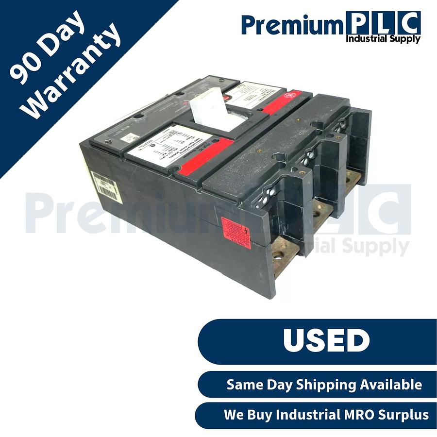 Used GENERAL ELECTRIC TJL4V2605 CIRCUIT BREAKER 500A, 600VAC, 3POLE