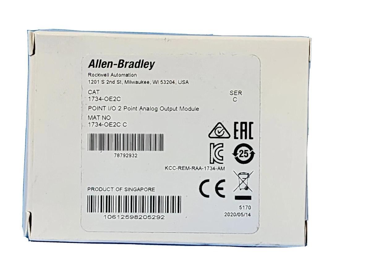 Used NIB ALLEN BRADLEY 1734-OE2C SER. C POINT I/O 2 POINT ANALOG OUTPUT MODULE