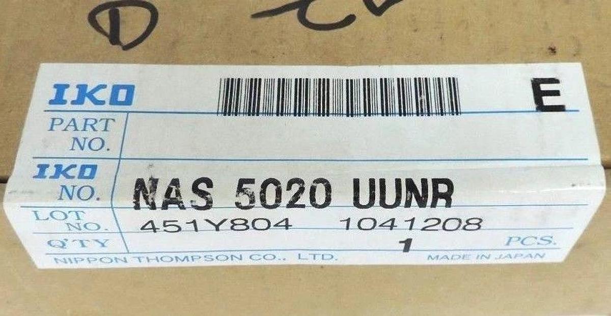 Used FACTORY SEALED IKO NAS 5020 UUNR BEARING 451Y804, NAS5020UUNR