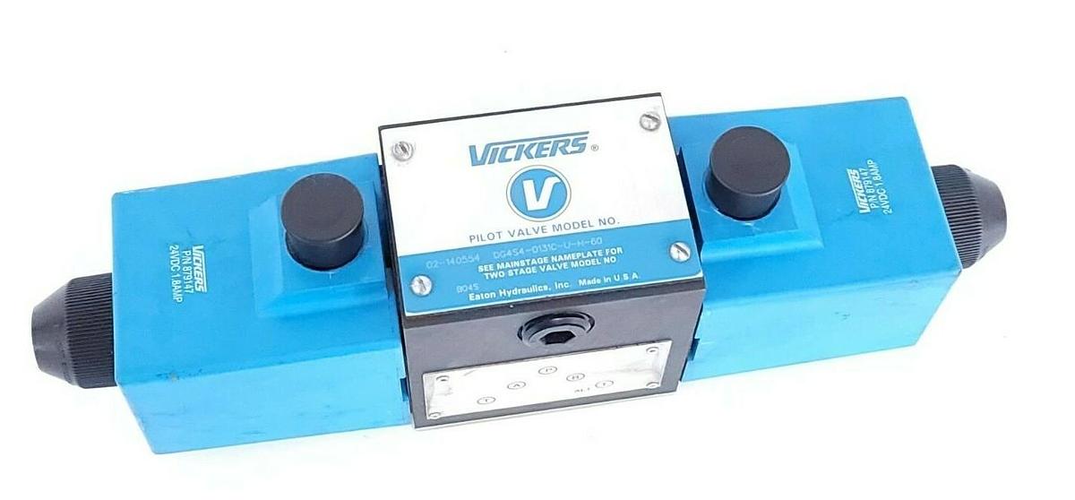 NEW VICKERS 02-140554 PILOT VALVE DG4S4-0131C-U-H-60 W/ 879147 24VDC COILS
