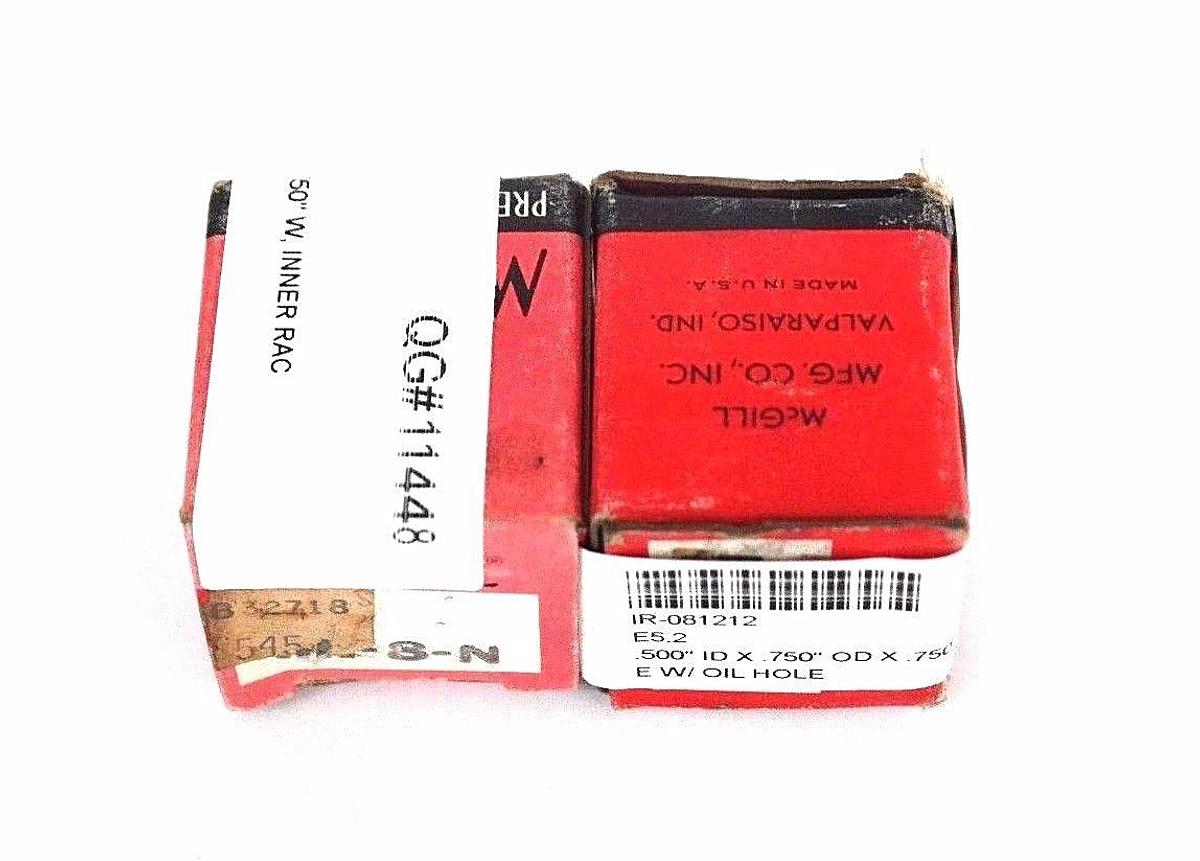 Used LOT OF 2 NIB MCGILL MI-8-N INNER RACE BEARINGS MI8N, IR-081212