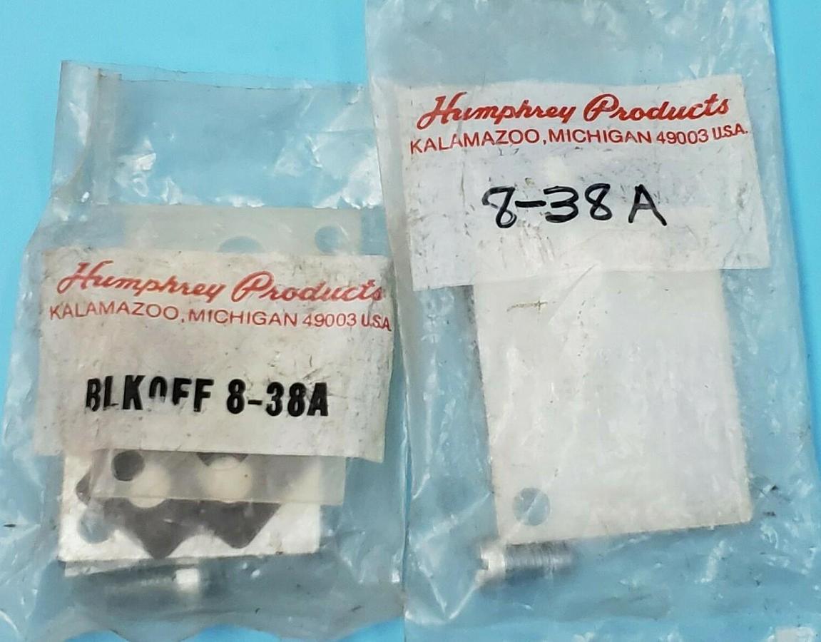 Used LOT OF 2 NEW HUMPHREY 8-38A BLKOFF PLATES 838A