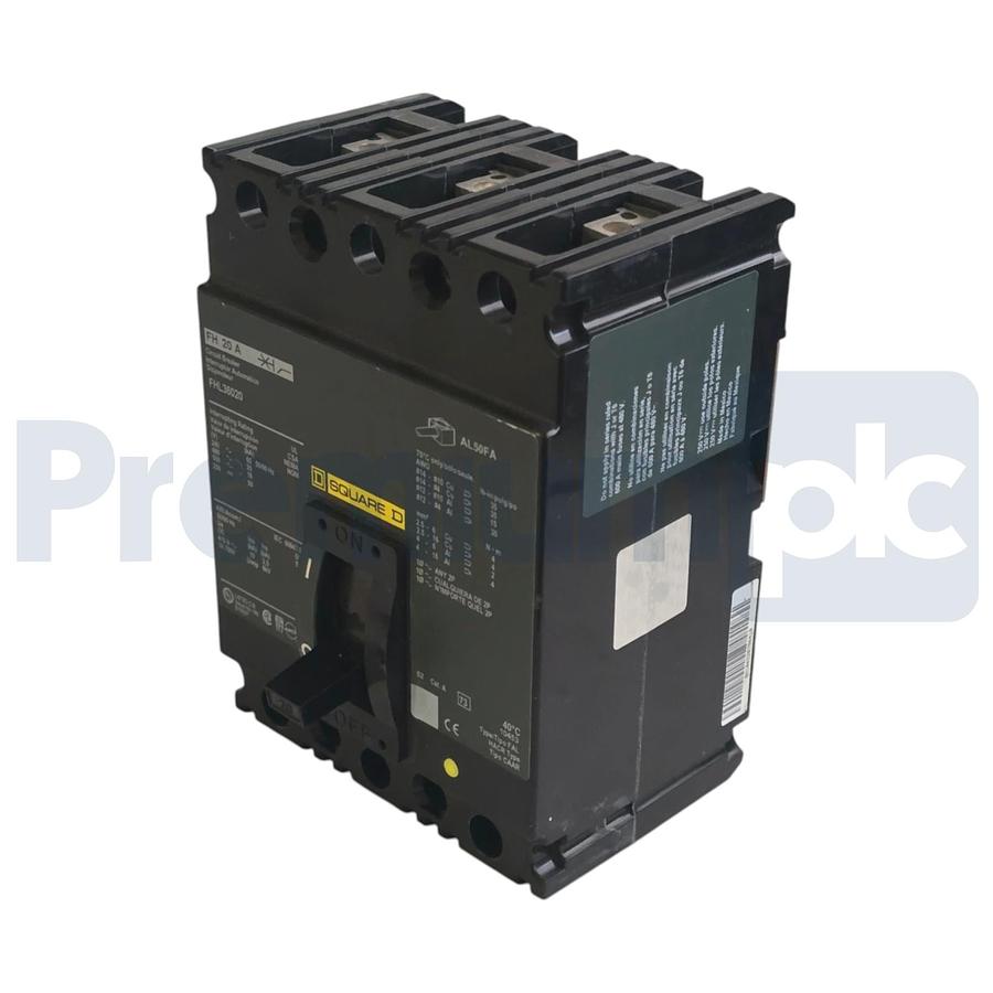 Used Square D FHL36020 Molded Case Circuit Breaker | 20A 3-Pole 600V F-Frame NSNP