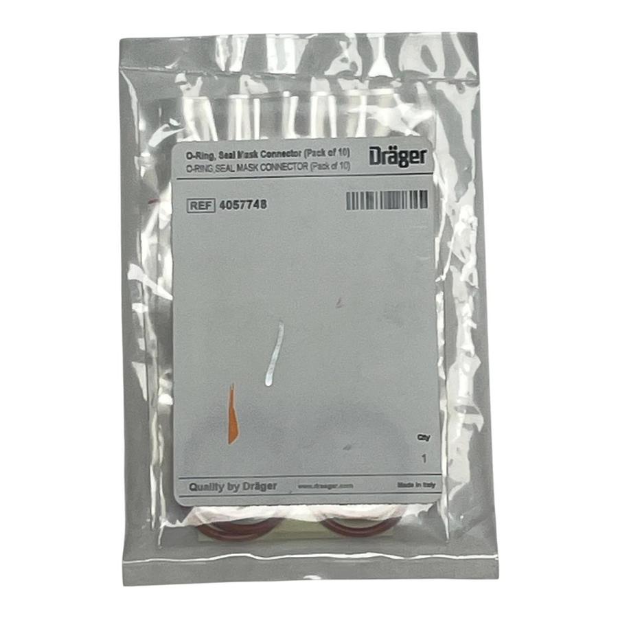 Used Lot of 10 Dräger 4057748 O-Ring Seal Mask Connector LDV Orange - New Sealed Bag