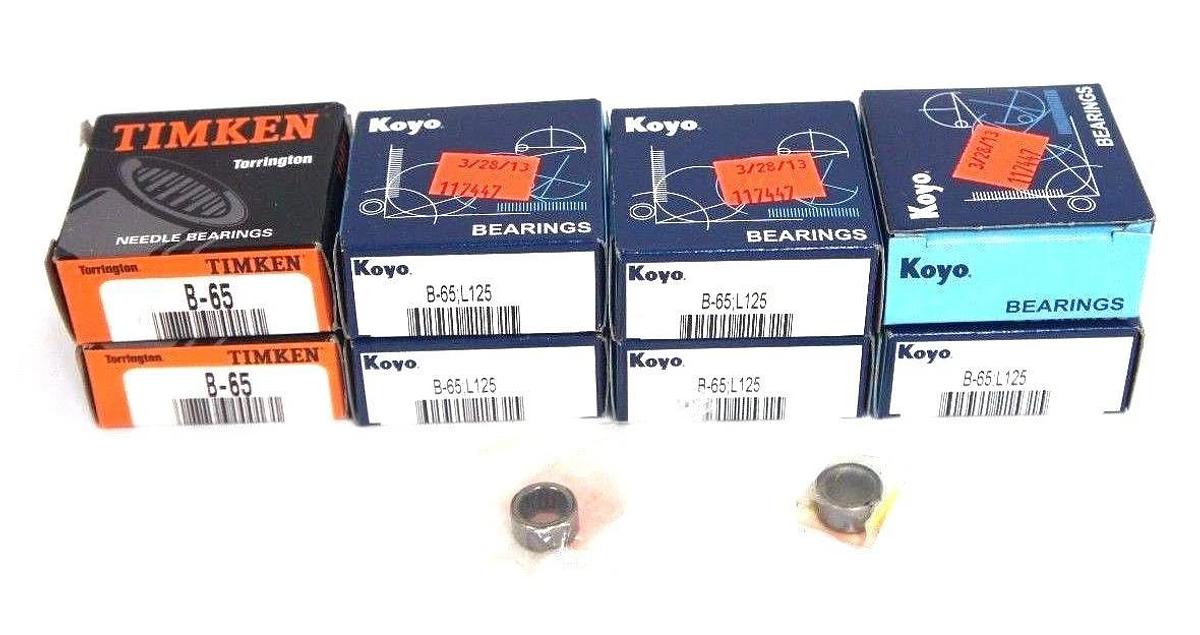 Used LOT OF 10 NEW KOYO & TIMKEN B-65 NEEDLE BEARINGS B65