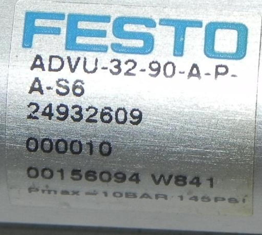 Used NEW FESTO ADVU-32-90-A-P-A-S6 PNEUMATIC CYLINDER COMPACT ADVU3290APAS