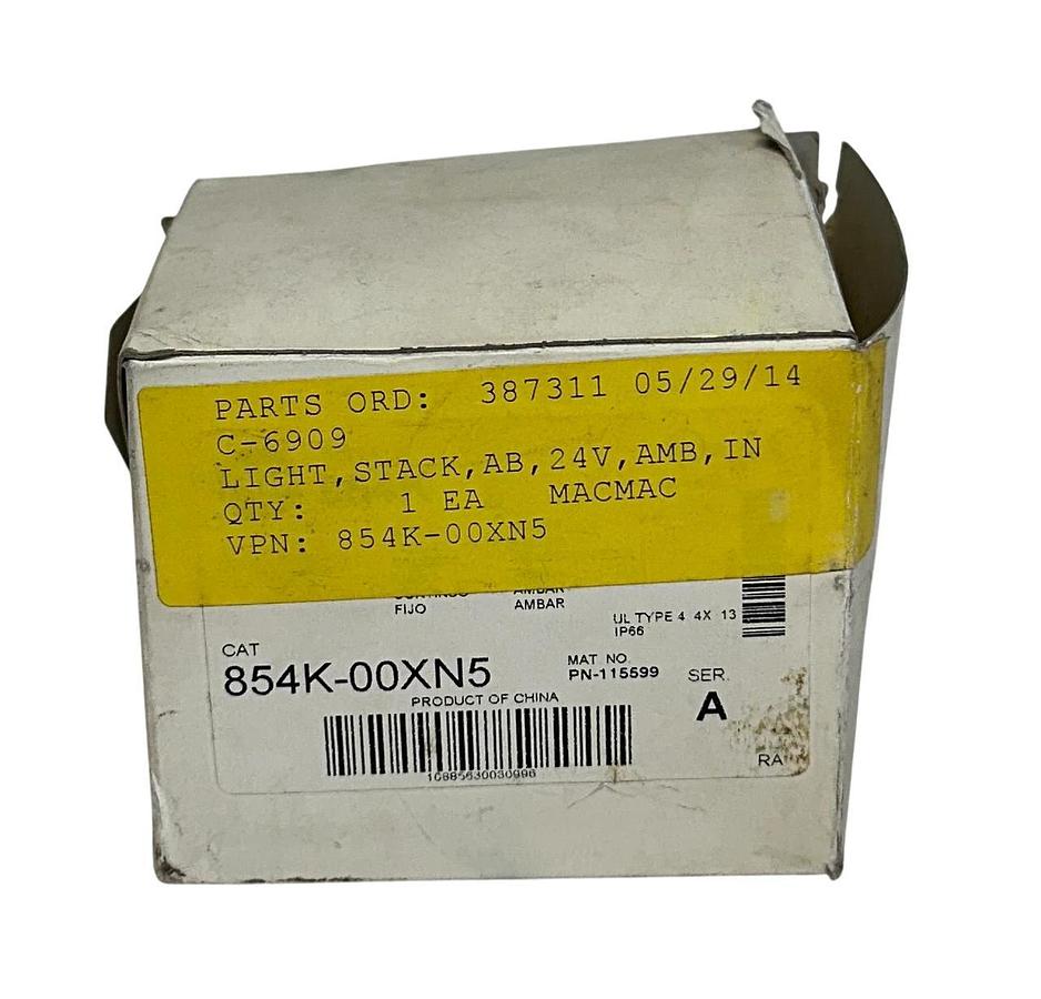 ALLEN BRADLEY 854K-00XN5 /A STACK LIGHT AMBER 250V AC/DC 4W 854K00XN5 NSMP