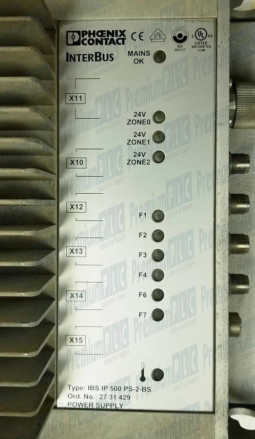 Used PHOENIX CONTACT IBS IP 500 PS-2-BS INTERBUS POWER SUPPLY UNIT 2731429