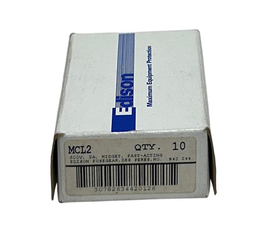 Used 7 EATON EDISON FUSEGEAR MCL2 MIDGET FAST-ACTING FUSES 600V / 2A OEM NSMP