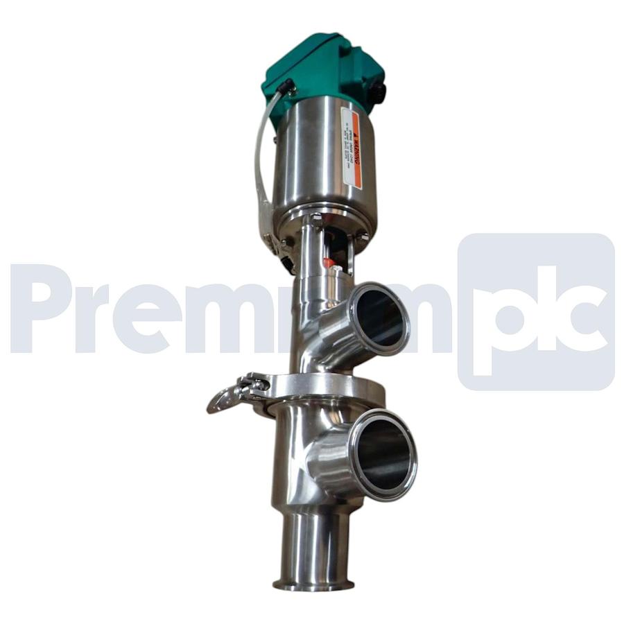 Used Alfa Laval Tri-Clover 761TR-21M-29S-2-316L-34-4-3 2" Divert Seat Valve 316LSS