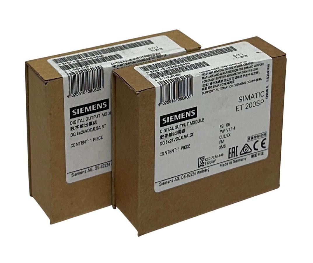 2 SIEMENS 6ES7 132-6BF00-0BA0 SIMATIC ET200SP DIGITAL OUTPUT MODULES 24VDC NSFS