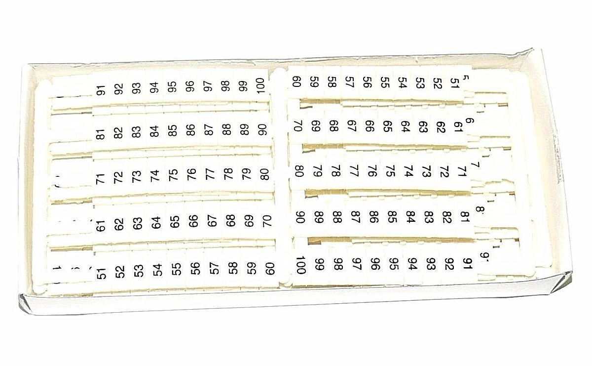 NIB AUTOMATION DIRECT DINENECTORS DN-L100 PRINTED MARKING TAGS X500 (51-100) 6MM