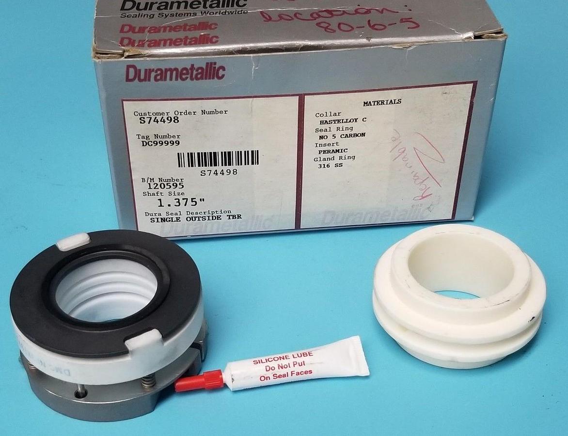 Used DURAMETALLIC S74498 SEAL LI3Y1375S33, NF3X1375SX3, A73Y1375VE3, 120595, 1.375"