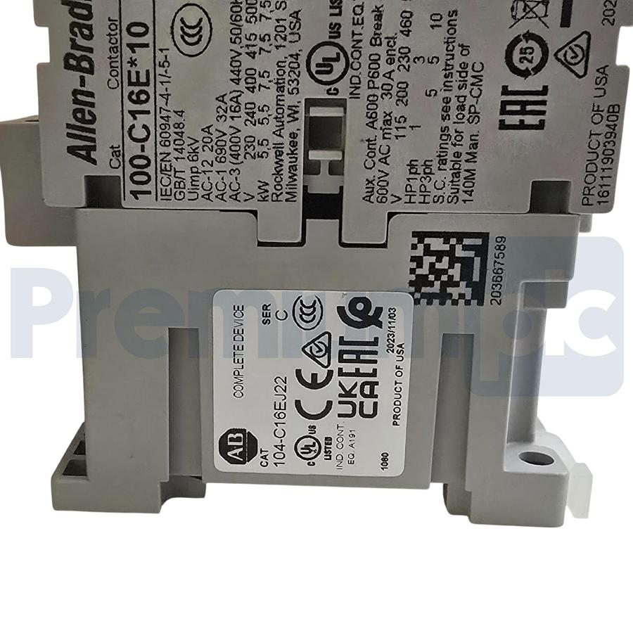 Used Allen Bradley 104-C16EJ22 /C 104-C Reversing Contactor 16A 3P 24V/DC Coil NSMP