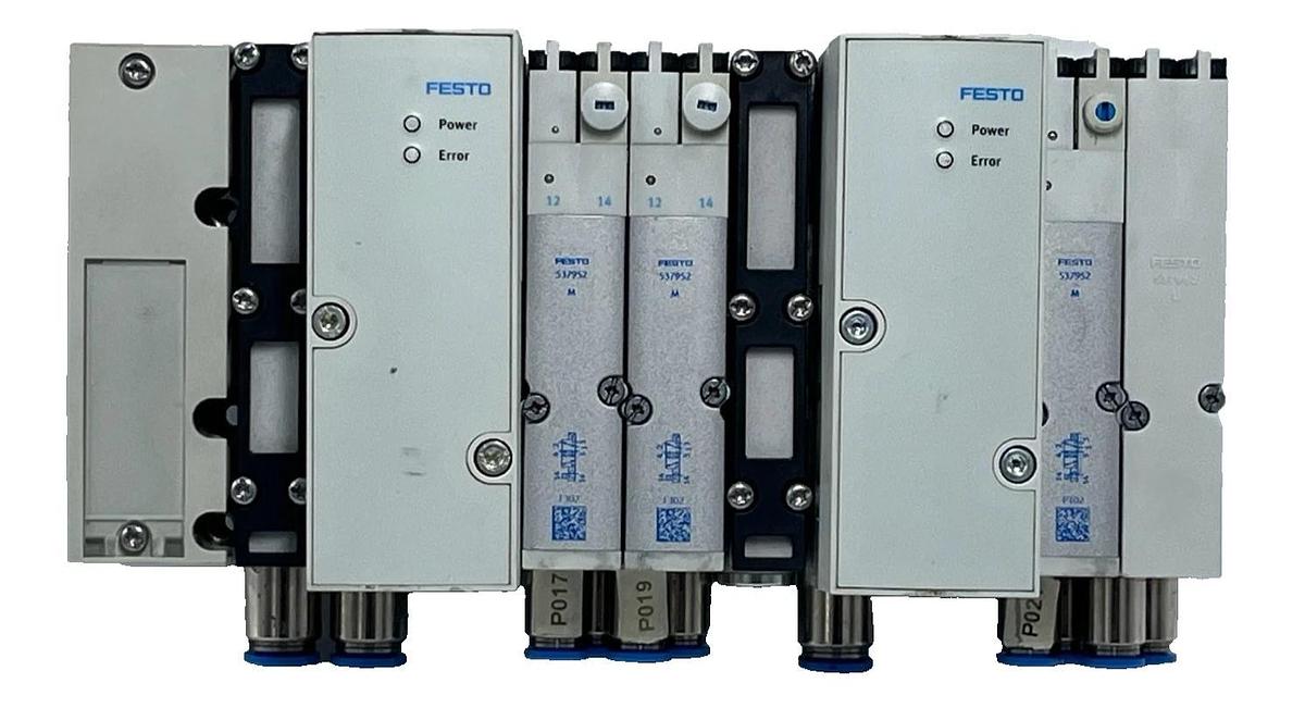 Used Festo MPA-S Valve Manifold | 2x VPPM-6TA Proportional Valves | 3x VMPA2 Solenoid