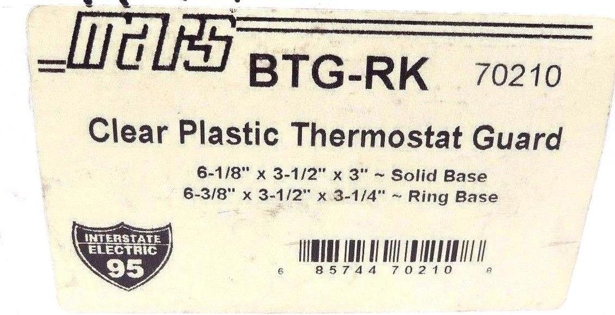NIB MARS BTG-RK CLEAR PLASTIC THERMOSTAT GUARD BTGRK