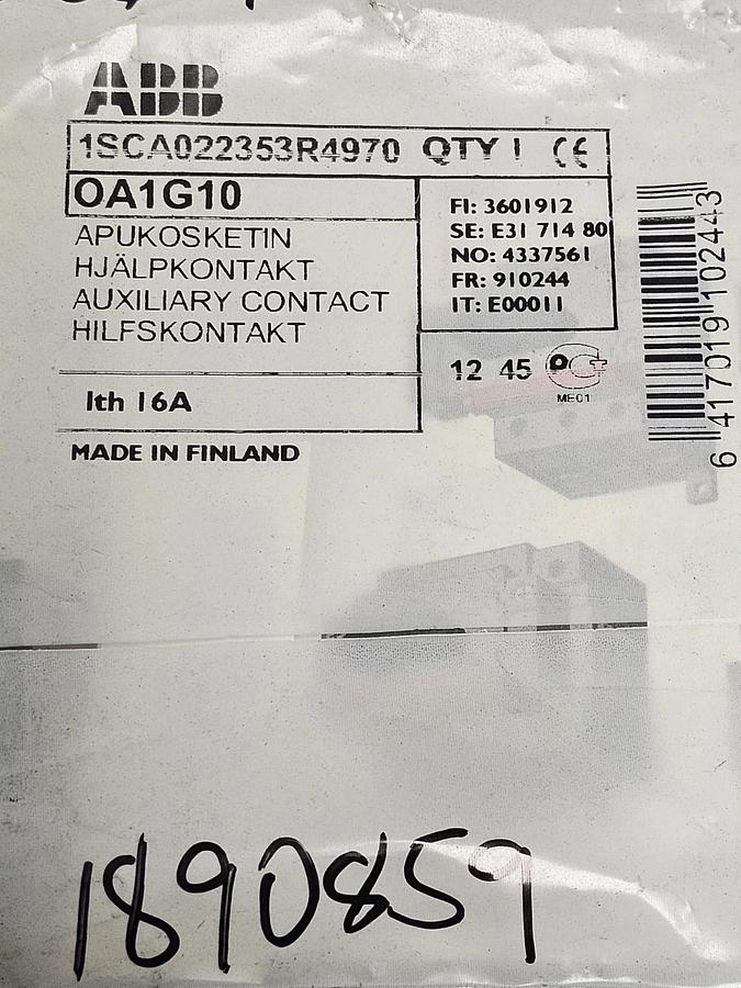 Used LOT OF 3 NEW ABB 1SCA022353R4970 AUXILIARY CONTACTS OA1G10