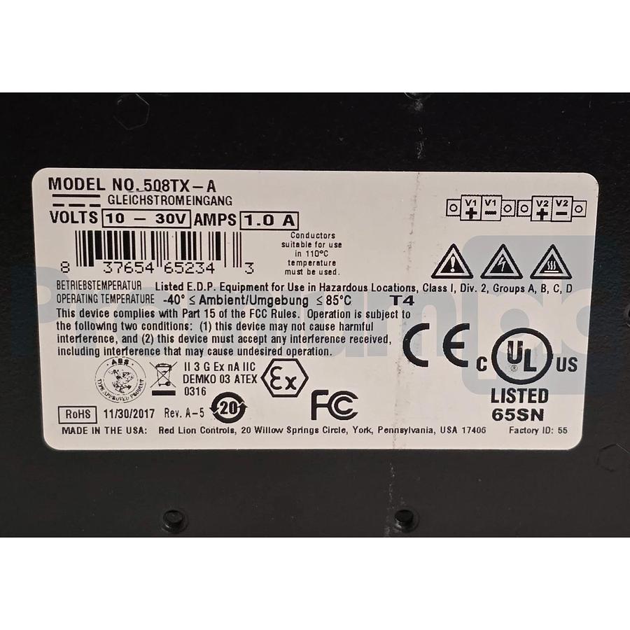 Red Lion N-Tron 508TX-A | 508TX Managed Ethernet Switch 8-Port 10-30VDC NSNP