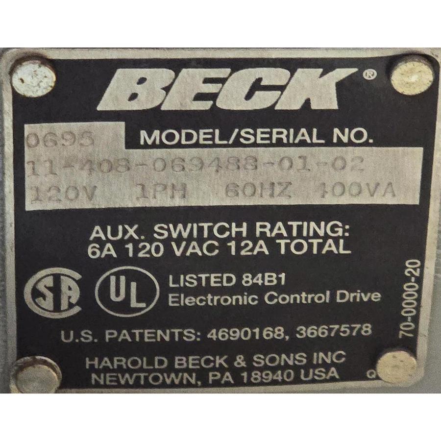 BECK 11-408 / 11-408-069488-01-02 ACTUATOR w/(2) 20-1750-07 LINKAGE KITS NSMP