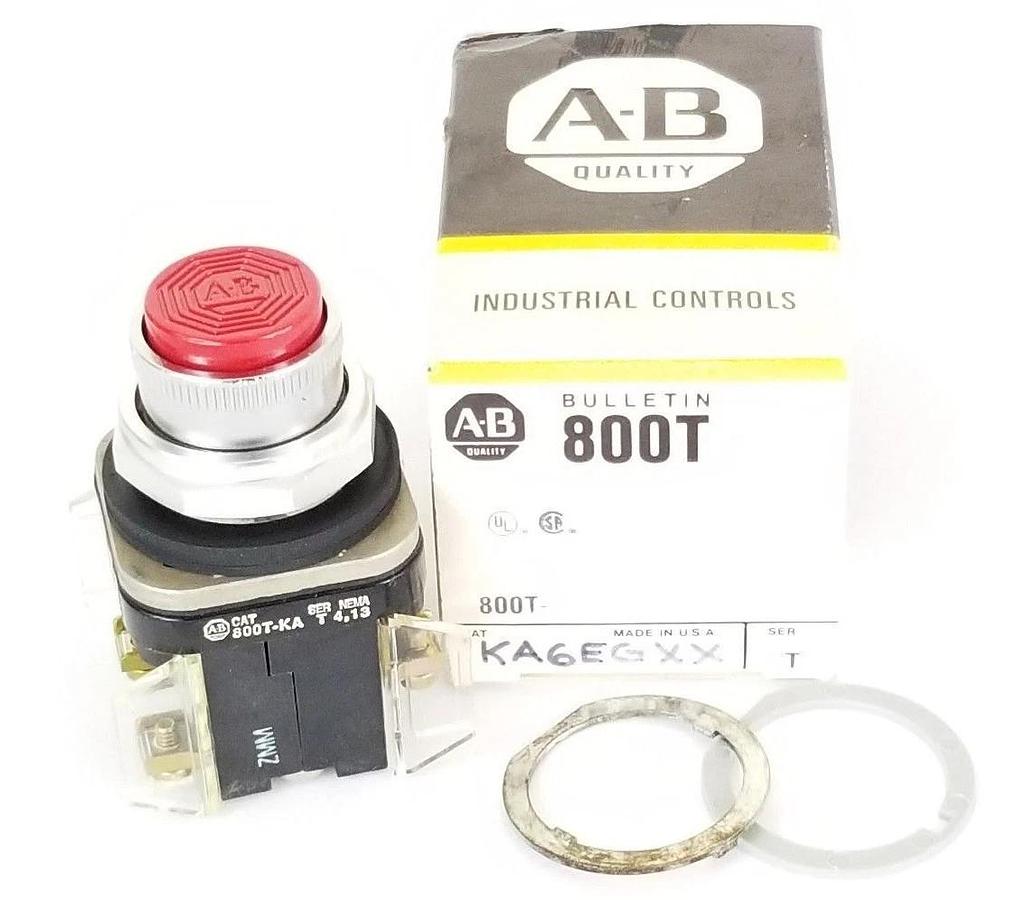 Used NIB ALLEN BRADLEY 800T-KA6EGXX PUSH BUTTON 800TKA6EGXX, SER. T