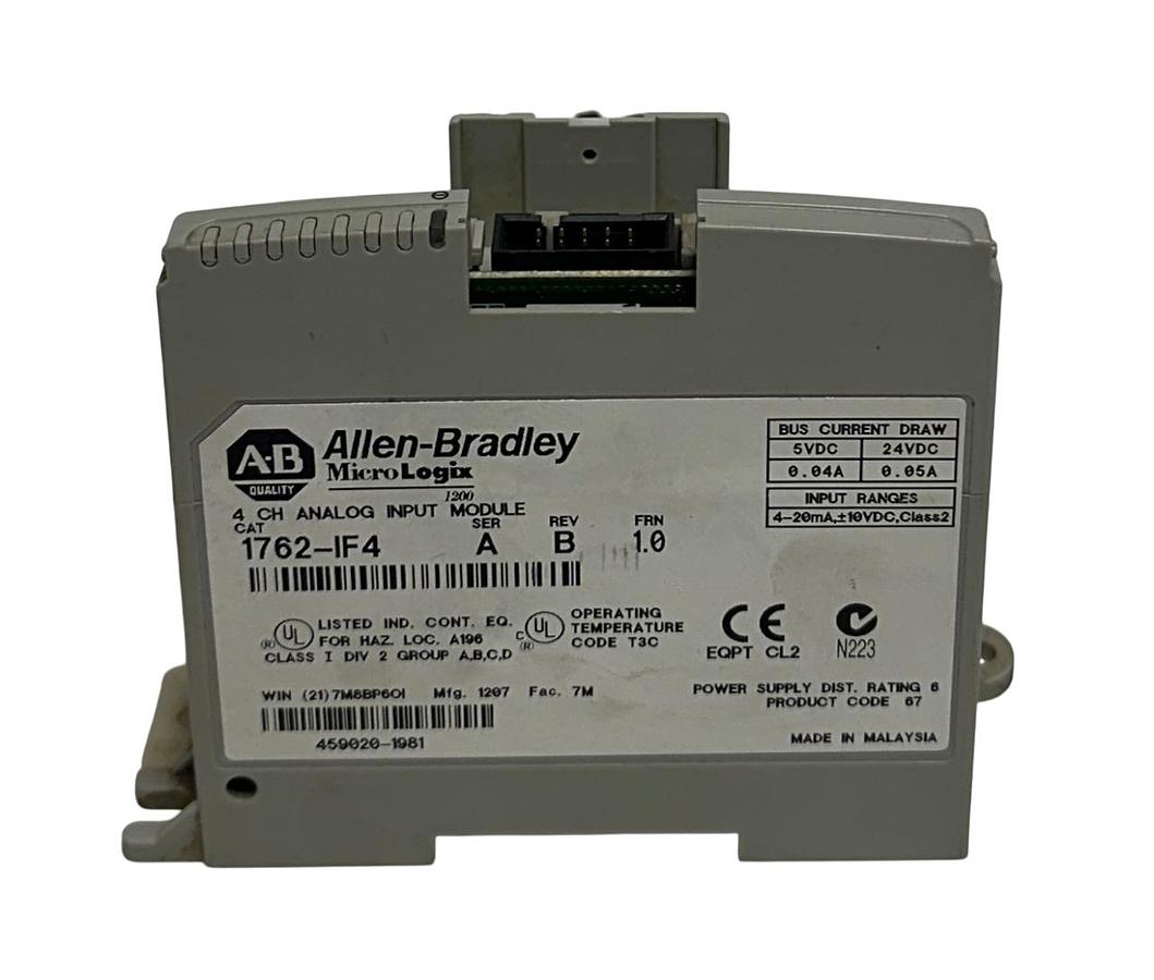 Used ALLEN BRADLEY 1762-IF4 /A MicroLogix 4-CHNL ANALOG INPUT MODULE 1762IF4 USNP