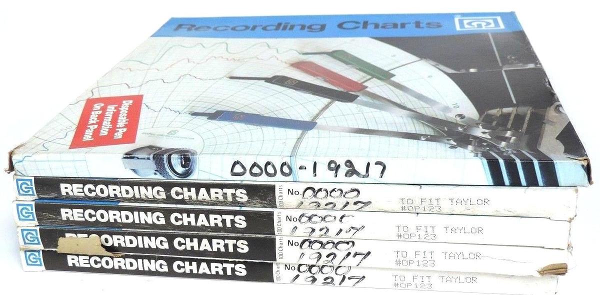 Used NIB GRAPHIC CONTROLS 0000-19217 RECORDING CHARTS FIT TO TAYLOR # OP123 QTY: 500