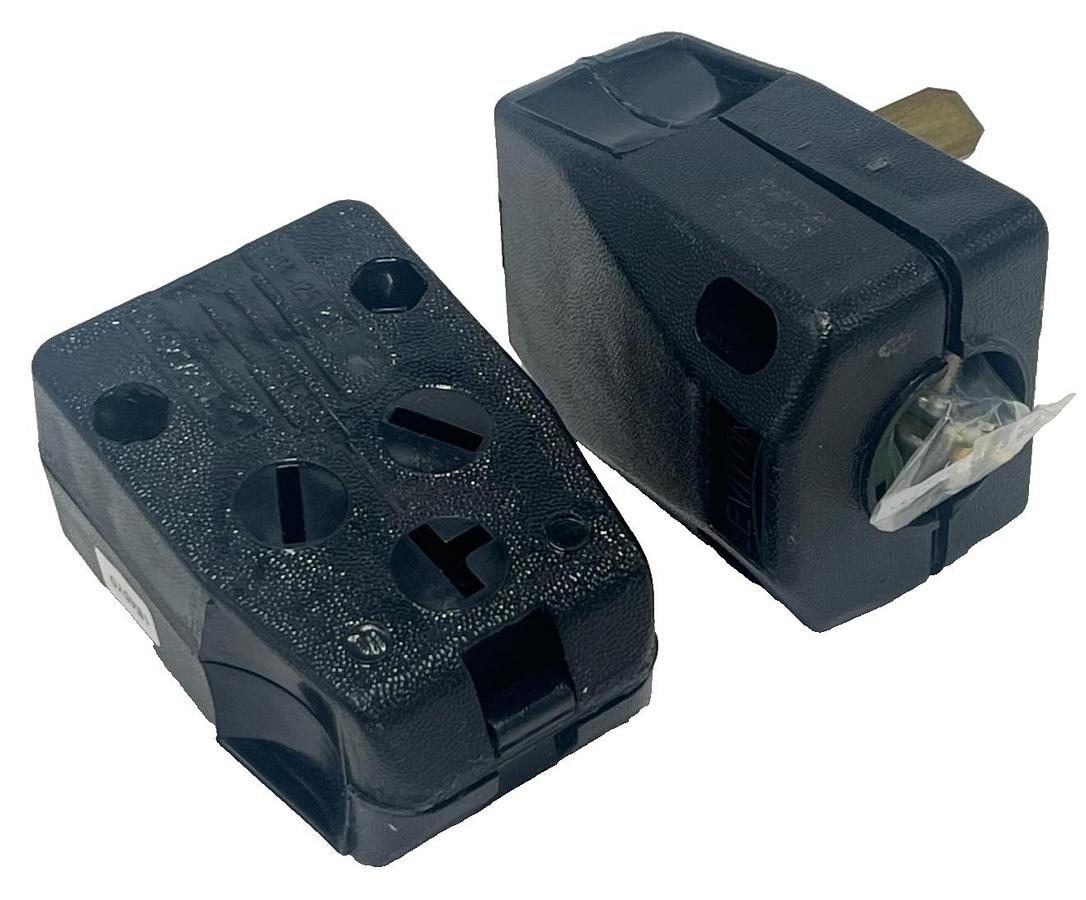 Used 2 Leviton 287-T 30/50A 125/250V Dual Power Angle Plug NEMA 10-30P 10-50P Non-GND