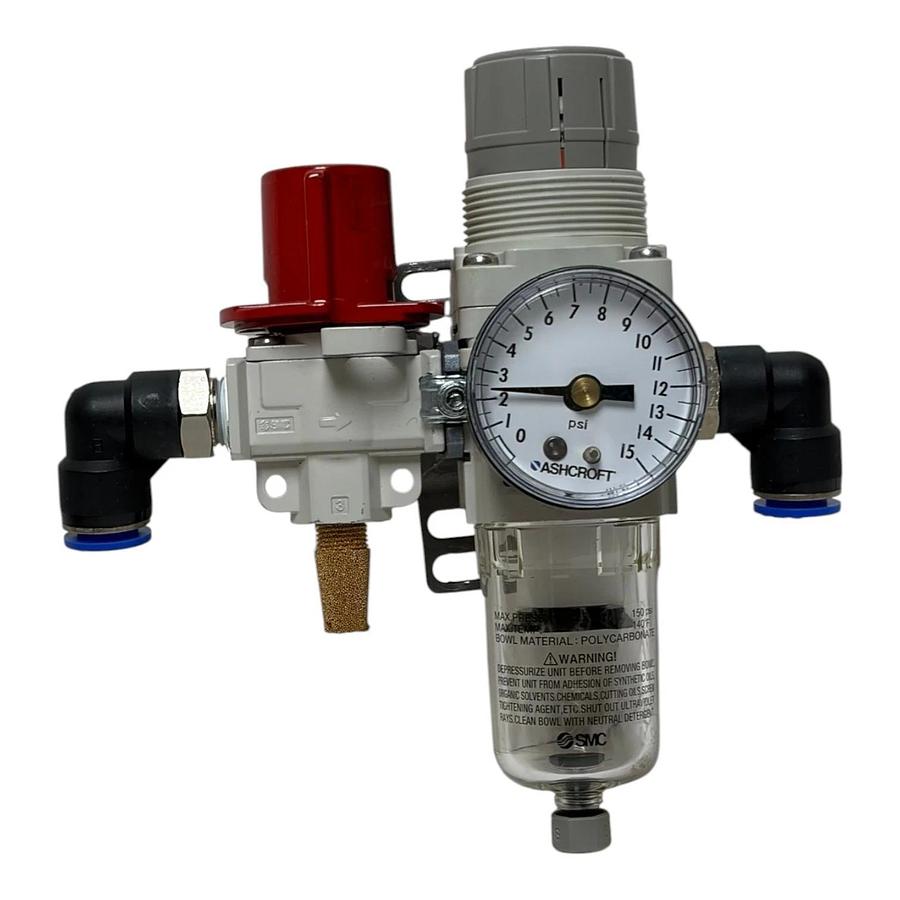 SMC AW20-N02G-Z-A Filter Regulator VHS20-N02B-Z Lockout Valve Ashcroft Gauge