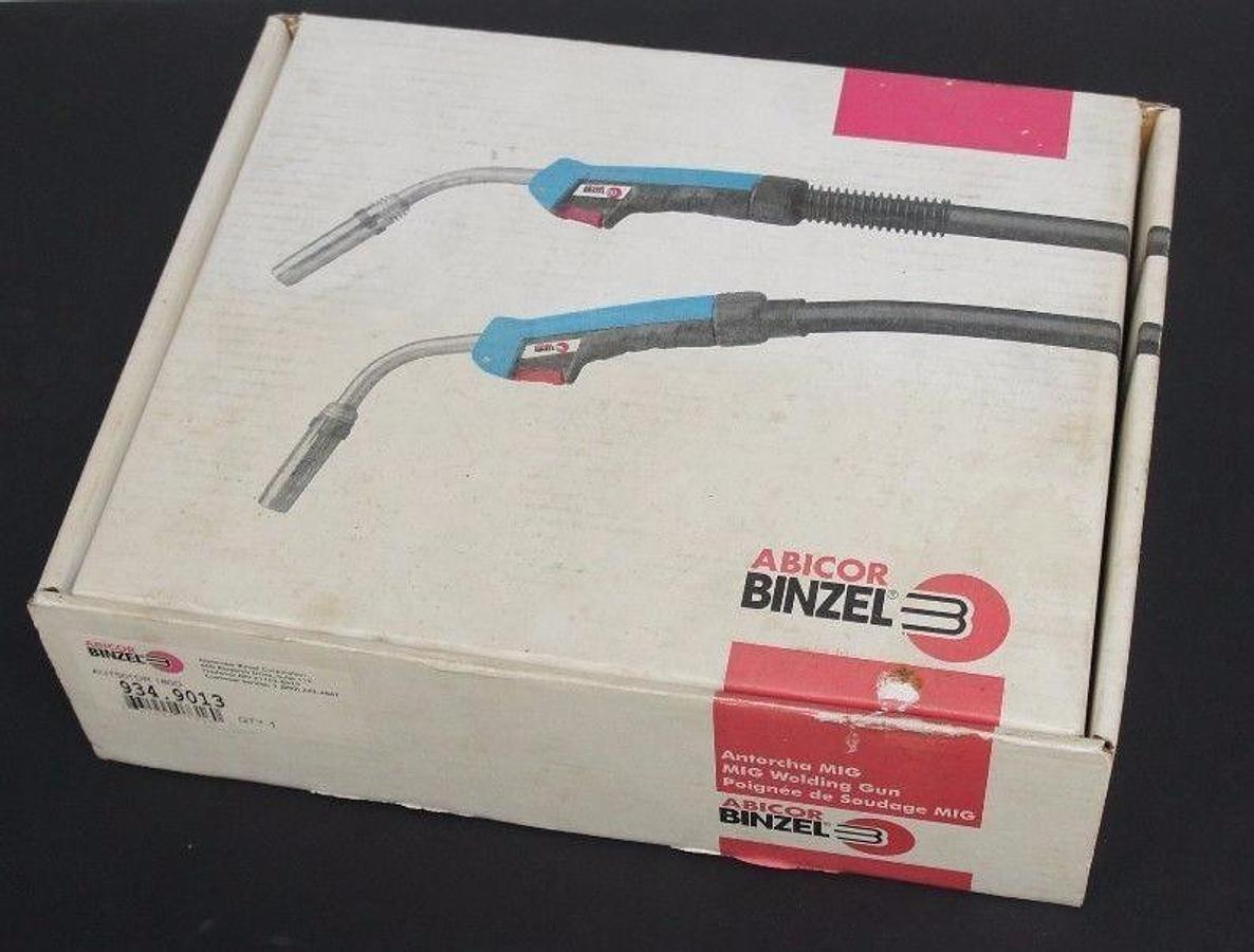 Used NIB ABICOR BINZEL AUT501DR 180D MIG WELDING GUN 934.9013 W/ LINER 035-045