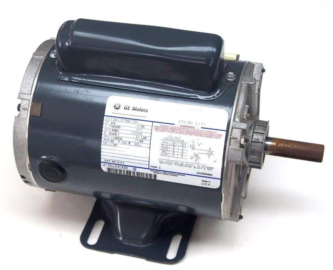 Used GE MOTORS 5KC37NN73H ELECTRIC MOTOR 3/4HP, 3450RPM, 115/230V, 60HZ