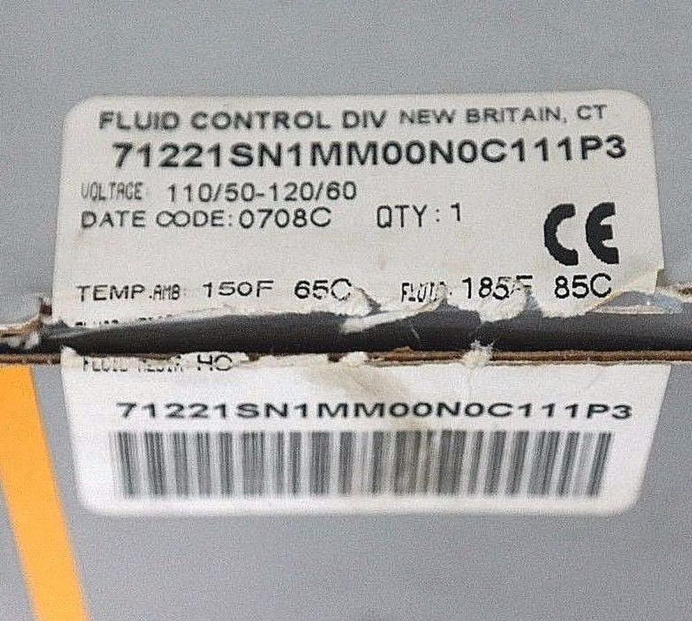 Used NEW PARKER 71221SN1MM00N0C111P3 VALVE 110/120V, 50/60HZ, 10WATTS