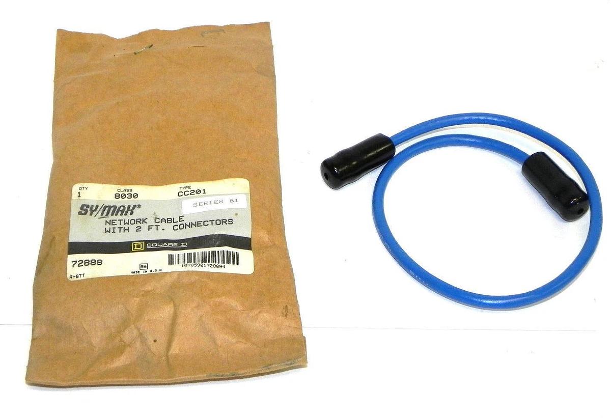 Used NEW SYMAX 8030-CC201 NETWORK CABLE WITH 2 FT. CONNECTORS 8030CC201 SERIES B1